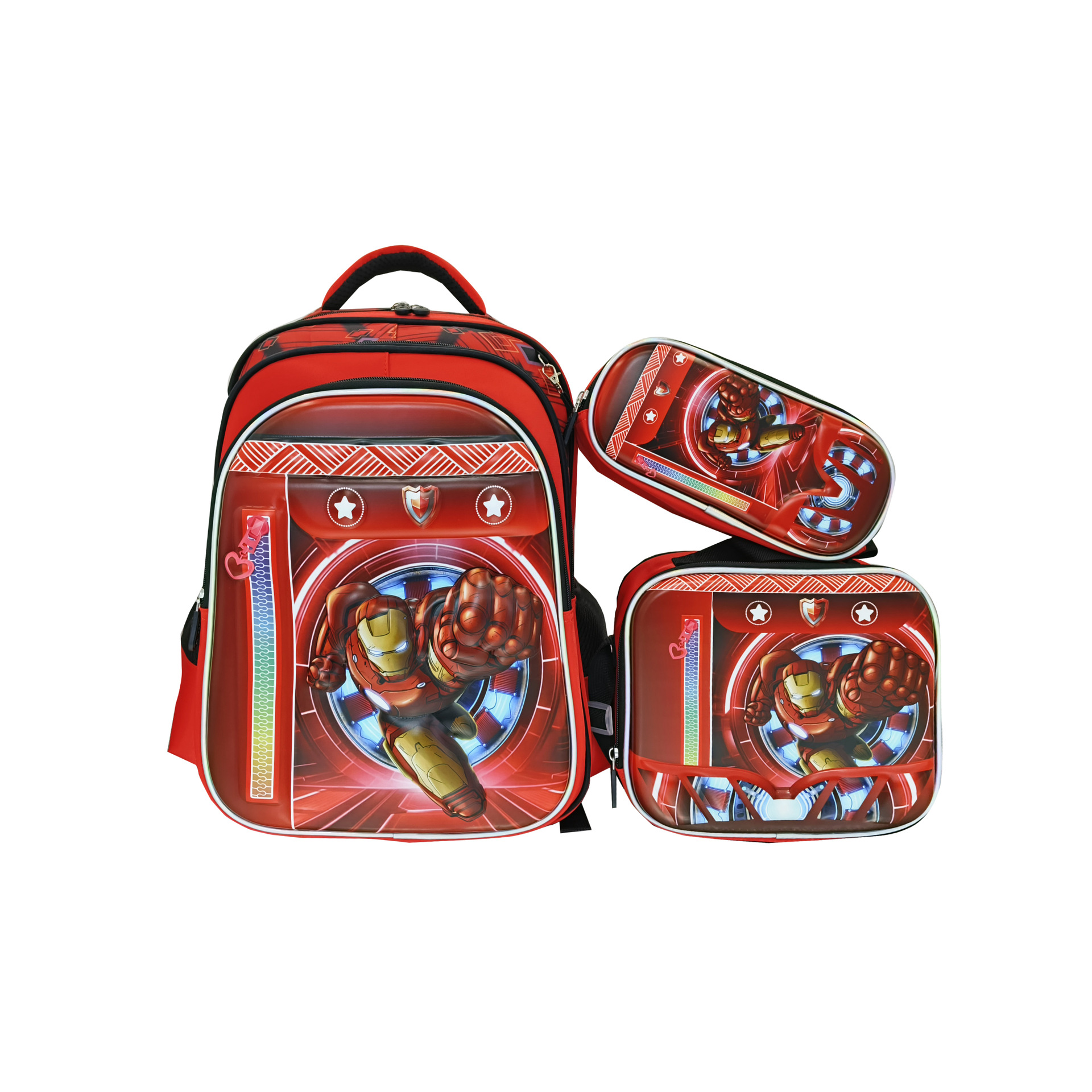 Los estudiantes de la escuela primaria de stock de fábrica pueden empacar mochilas escolares trolley, bolsas de almuerzo, bolsas de lápices, mochilas de dibujos animados lindos para niños de tres piezas