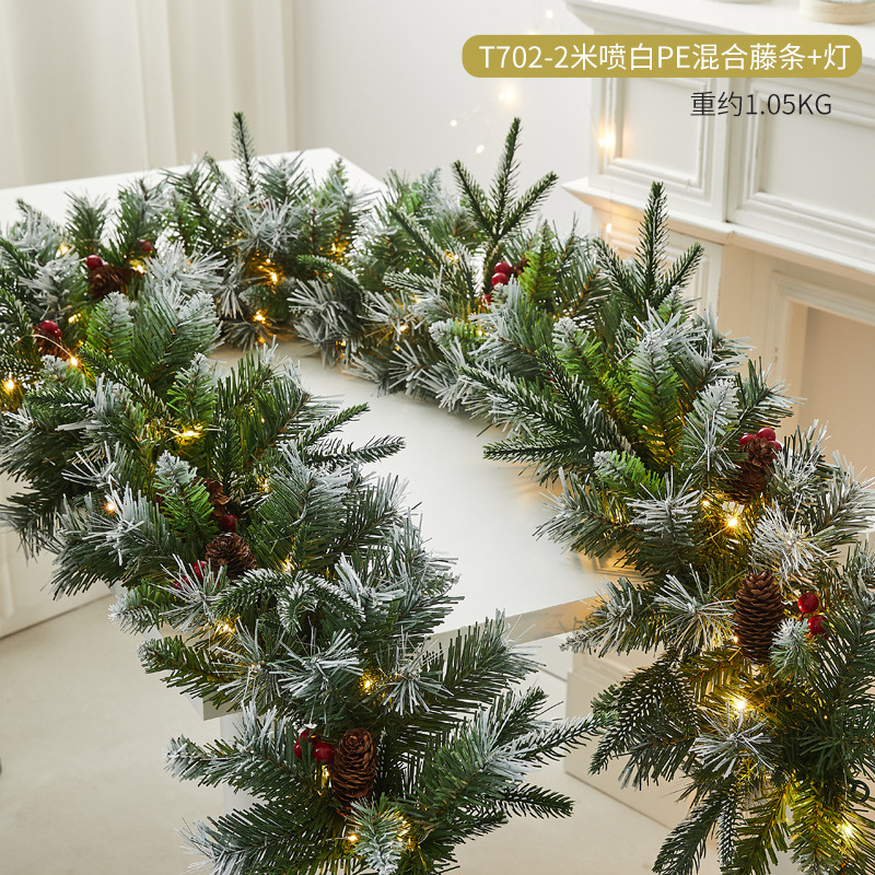 クリスマス装飾品創意暗号化植毛雪花藤条ホテルデパートのショーウインドーのドアの階段手すりの配置