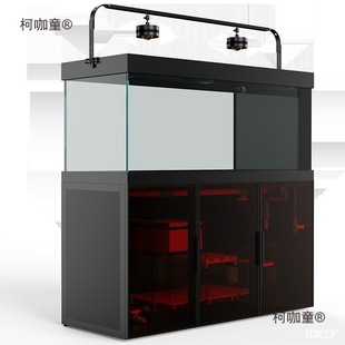 Aquarium with Aquatic Plants, Aquarium Bottom Filter, Living Room Ultra-Clear Glass, Arowana Stream Tank, Side Overflow, Haimaitaibo