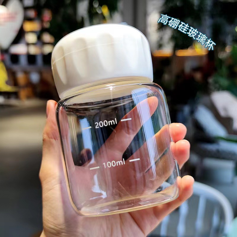 Mini glass women carry water cup high -value belt