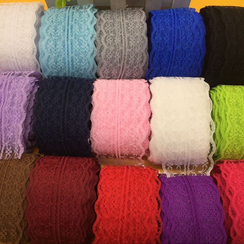 43种颜色爆款无弹蕾丝花边10米一卷包装 133-2 宽度4.5CM