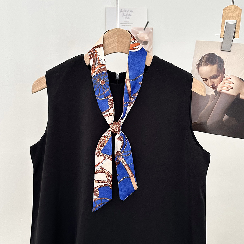 Bufanda de seda, tira larga, sentido de alta gama, nueva moda, todo-fósforo, diadema, cinturón para el cabello, bolso para el cabello, cinturón para el pañuelo multiusos