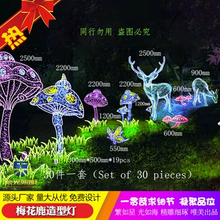 57款  商场酒店DP节日圣诞装饰灯小型立体梅花鹿五角星平面造型灯