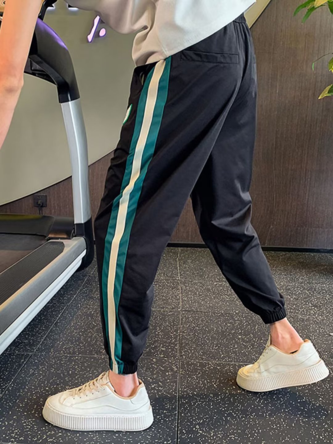 Summer thin casual for men, ruffian and handsome striped leggings, Harun cropped men's pants -- printable Tiktok face_voghion.com