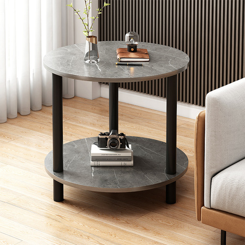 Side table double-layer sofa simple small apartment simple square table bedroom coffee table small table living room mini storage rack