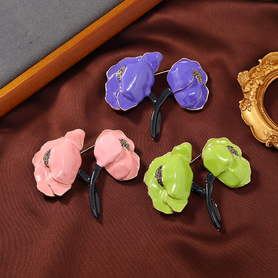 Retro Flower Alloy Enamel Women's Brooches display picture 1