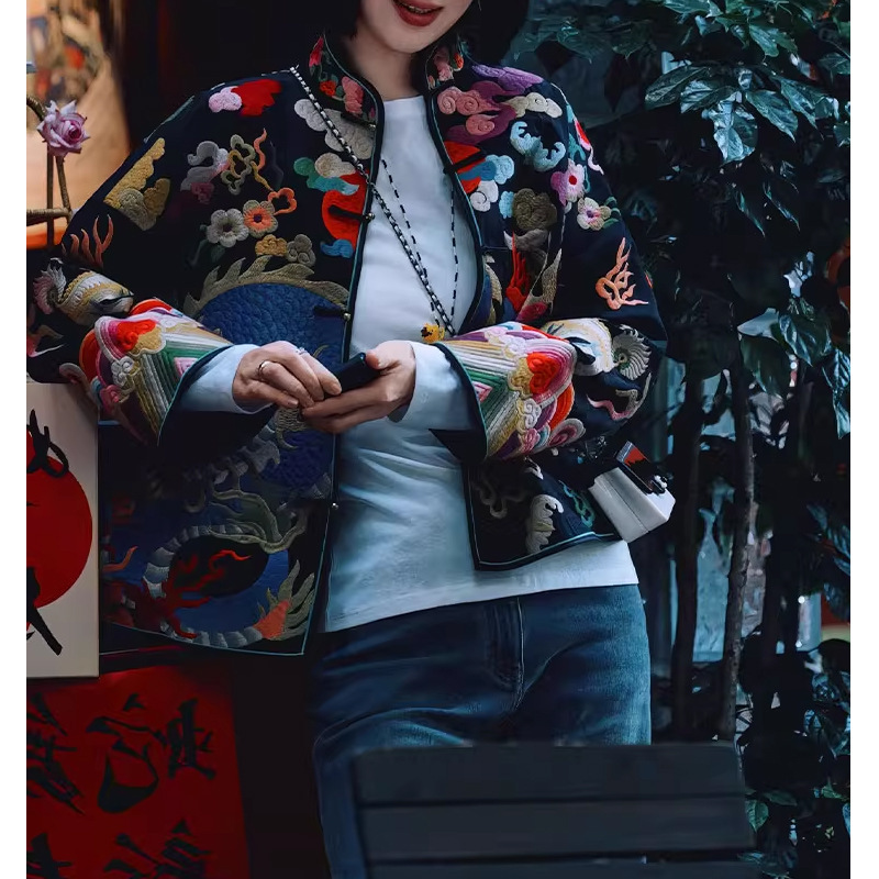 独特新中式女装刺绣外套中国风年轻款改良唐装女2025早秋新款上衣|undefined