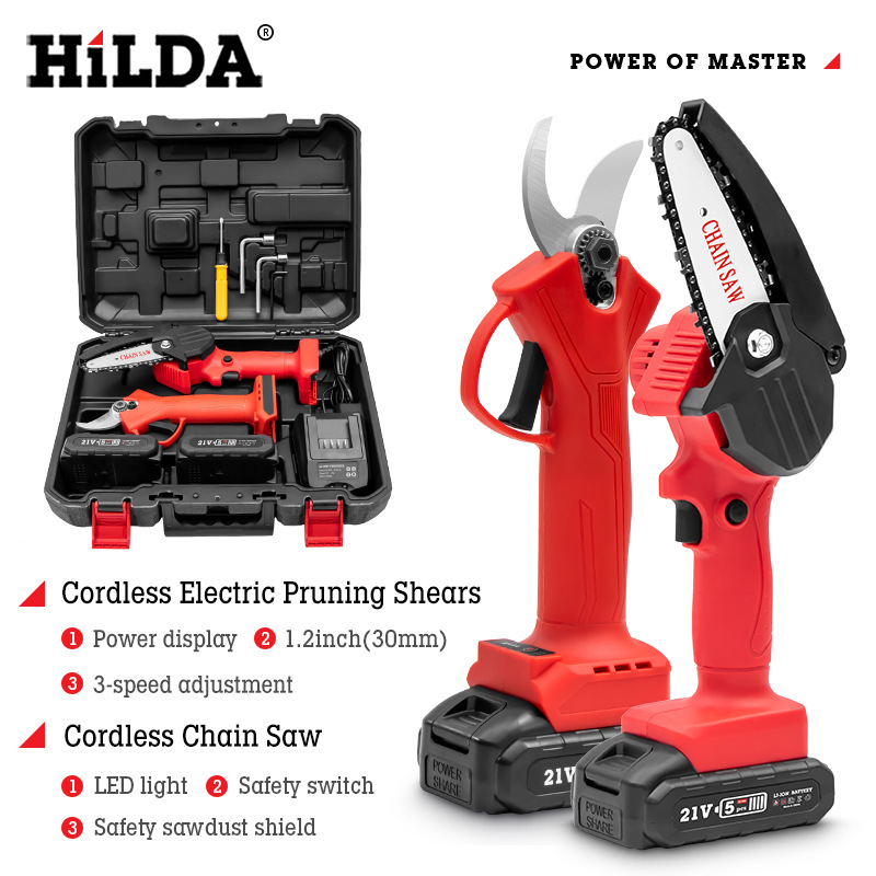 HiLDA de litio eléctrico sierra de cadena tijeras eléctricas de litio tijeras eléctricas de poda de rama gruesa tijeras eléctricas