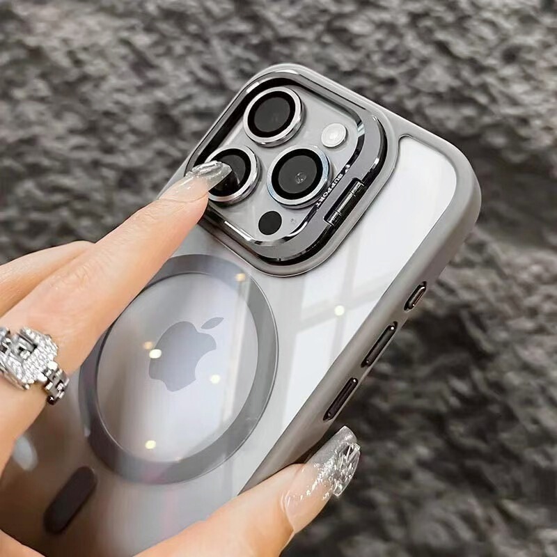 iPhone17PROMAX携帯電話ケース、磁気レンズホルダー、アクリル透明Apple 16ハードシェル、落下防止に適しています。|undefined