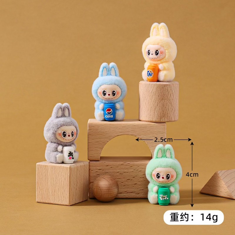 植绒抱饮料小兔兔地摊小商品网红萌粒diy树脂饰品配件车载摆件|undefined