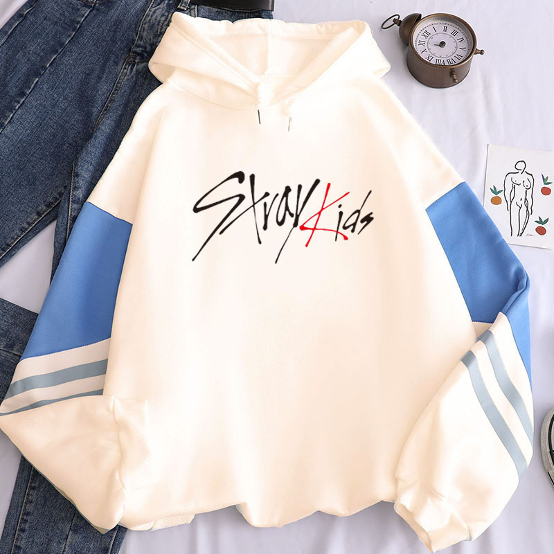 Cross-Border Supply Harajuku Kpop Stray Kids Album Sweatshirt Long-Sleeved Spliced ​​Hoodie