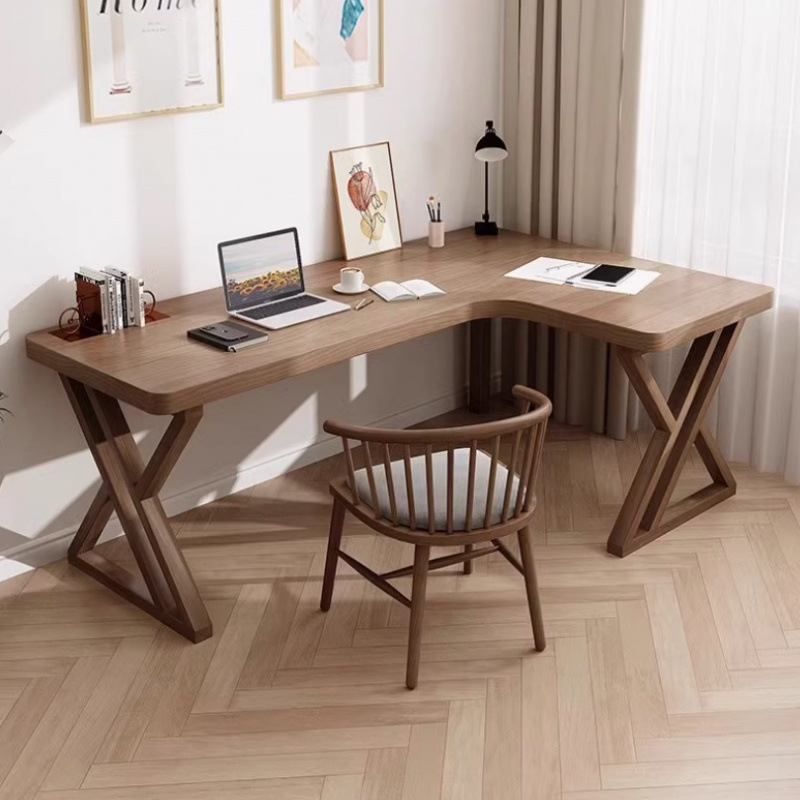 Solid Wood L-Shaped Corner Large Desk Multi-Person Study Desk Office Desk Bedroom Study Calligraphy Computer Desk