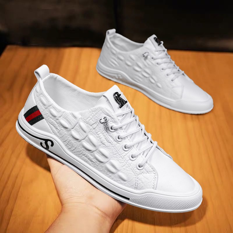 2021 spring white shoes men's Korean ver...