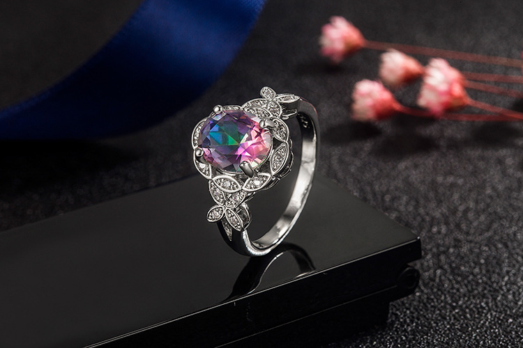 Fashion Horse Eye Copper Rings Inlay Zircon Copper Rings