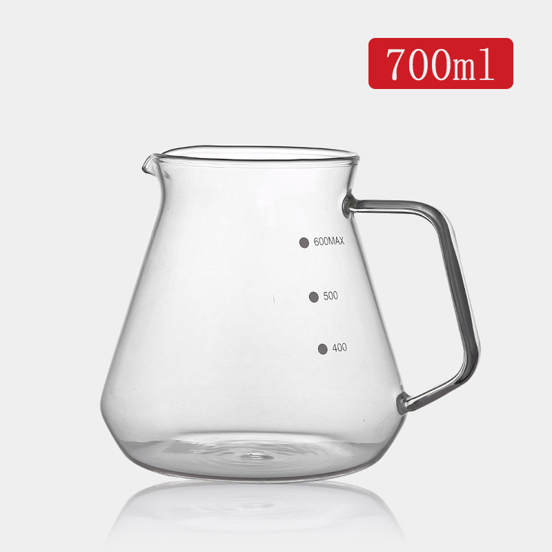 Juego de cafetera de descarga manual de Bincoo, olla para compartir con patrón vertical de vidrio, olla de nube con tapa, juego de taza con filtro de café