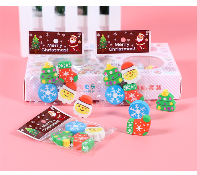 Cute Christmas Tree Santa Claus Student Stationery Opp Bag Eraser 1 Piece display picture 3