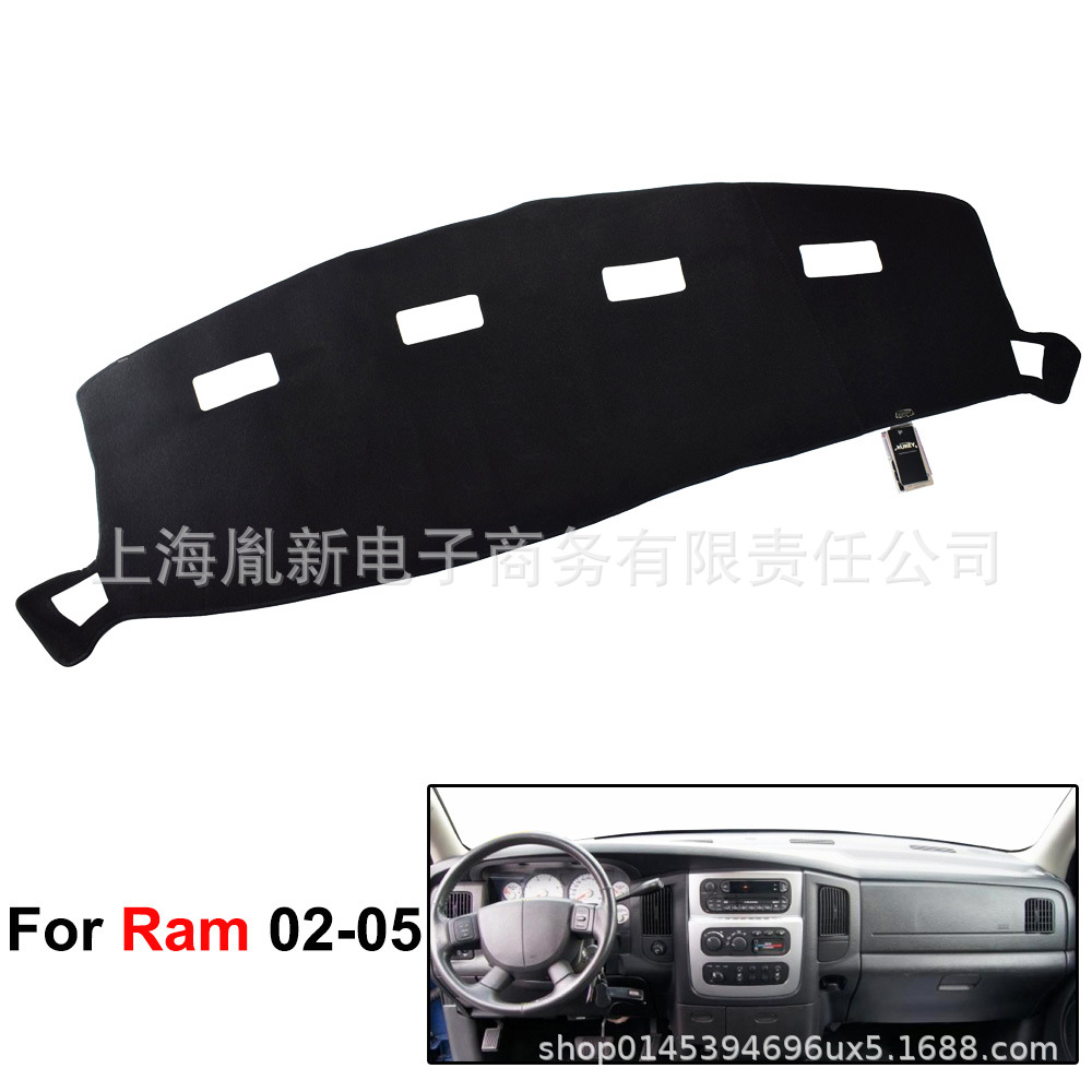 Xukey Is Suitable for Dodge Ram Black Dashboard Cover, Sun Protection Mat, Dashboard Protective Cover