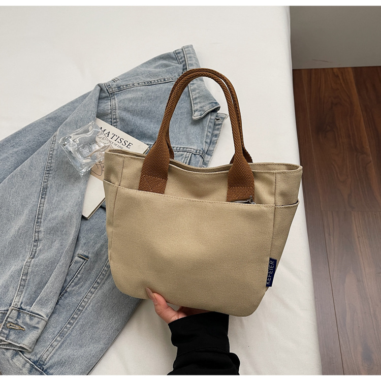Borsa a secchiello in tela casual, borsa a spalla donna a tracolla_voghion.com