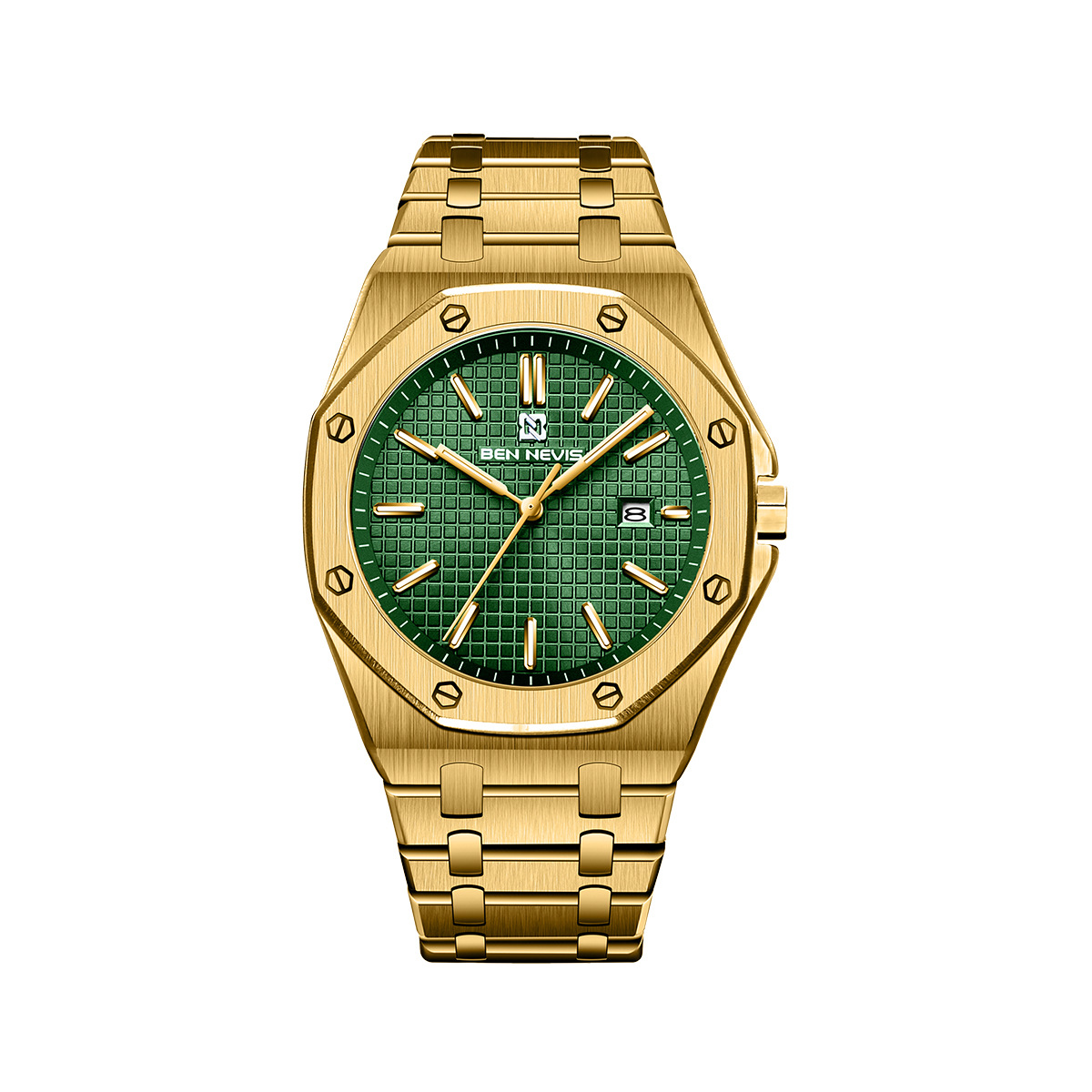 Reloj de cuarzo de alta gama para negocios, reloj multifuncional para hombre con correa de acero, reloj de moda de aleación de alta gama para hombre, modelo BN3018G.