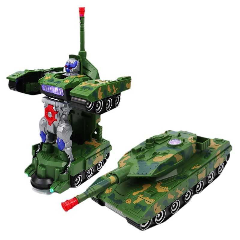 Juguetes para niños con tanque universal deformación robot modelo eléctrico juguetes de combate al por mayor transfronterizos