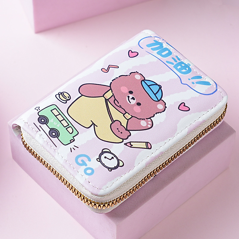 Estilo japonés lindo creativo mini órgano titular de la tarjeta de gran capacidad Multi-tarjeta de dibujos animados hembra anti-desgaussing titular de la tarjeta bancaria