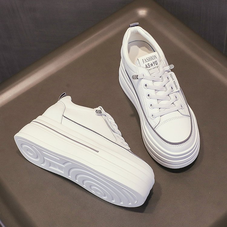 Zapatos de mujer con suela suave no cansada pie muffin con suela gruesa alta primavera y otoño zapatos blancos pequeños zapatos de mujer versátiles zapatos de mujer lujosos de alta calidad