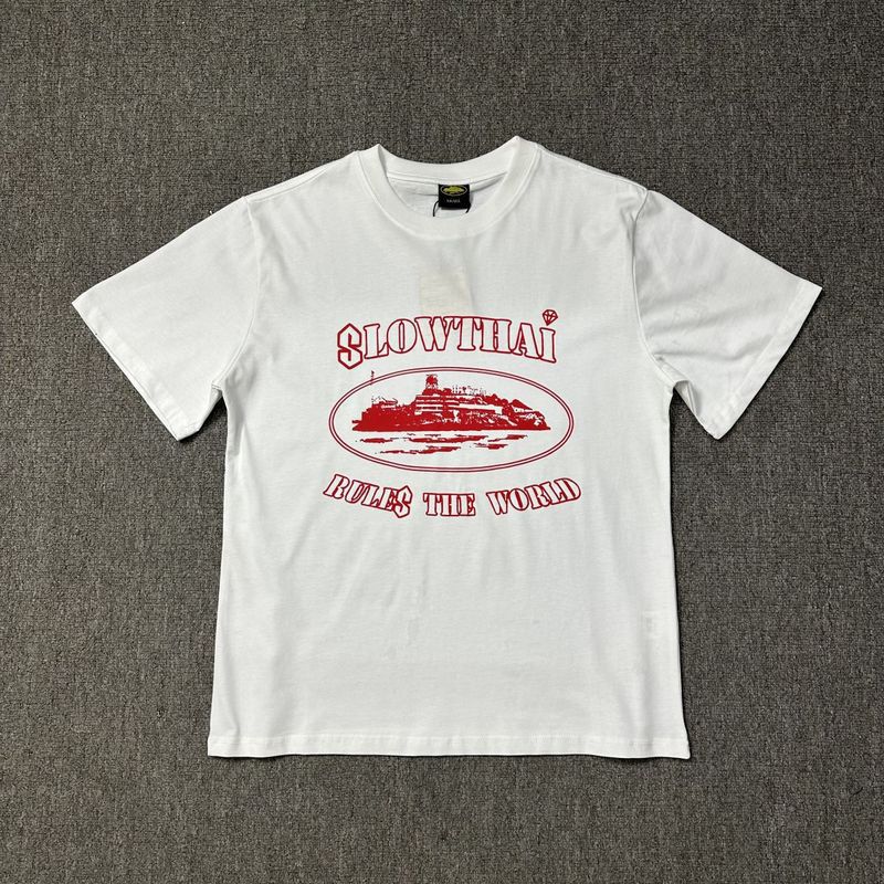 CORTEIZ钻石特别版SLOWTHAI宽松短袖T恤恶魔岛美式潮牌复古半袖男