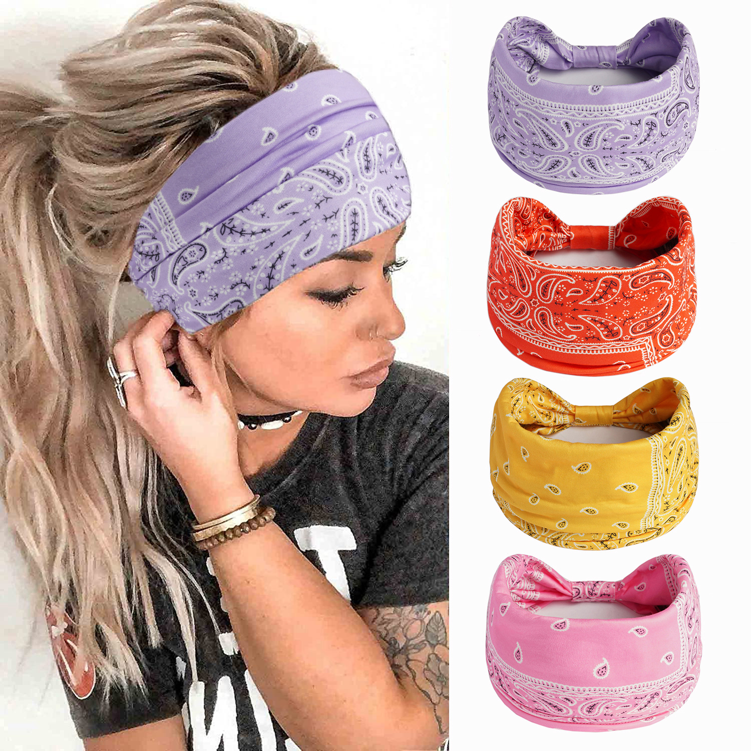 58g Weight Hair Band Hair Accessories Type 1 Piece Quantity Street Occasion Cotton Material Casual Women's Plaid Flower Cotton Printing Hair Band