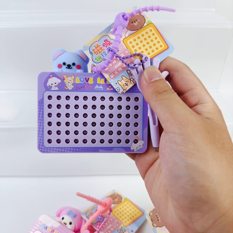 Capibara magnetismo bola de acero tablero de dibujo desempaquetado juguetes para niños llaveros bolsas de estudiantes lindos colgantes