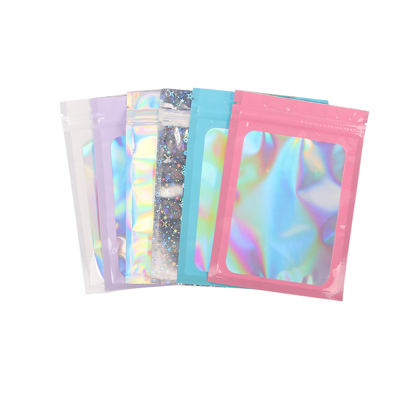 Color láser ziplock bolsa transparente engrosada embalaje bolsa de plástico diario regalo de almacenamiento impermeable bolsa sellada al por mayor