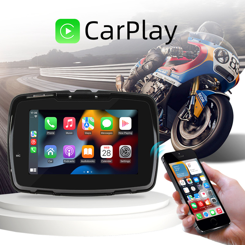 5inch オートバイポータブル車 MP5 プレーヤーワイヤレス carplay HD タッチスクリーン防水ナビゲーション|undefined