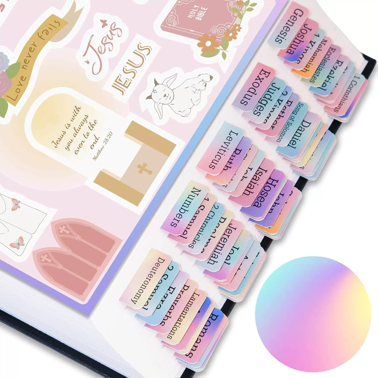 Трансграничные библейские индексные теги подзаголовки могут быть перемещены градиентными бронзовые цветы ретро книги для чтения наклейки