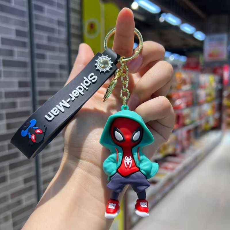 新しいスウェットシャツスパイダーマン編組マーベルキーホルダーペンダントクリエイティブカーキーホルダーカクテルクレーンギフト|undefined