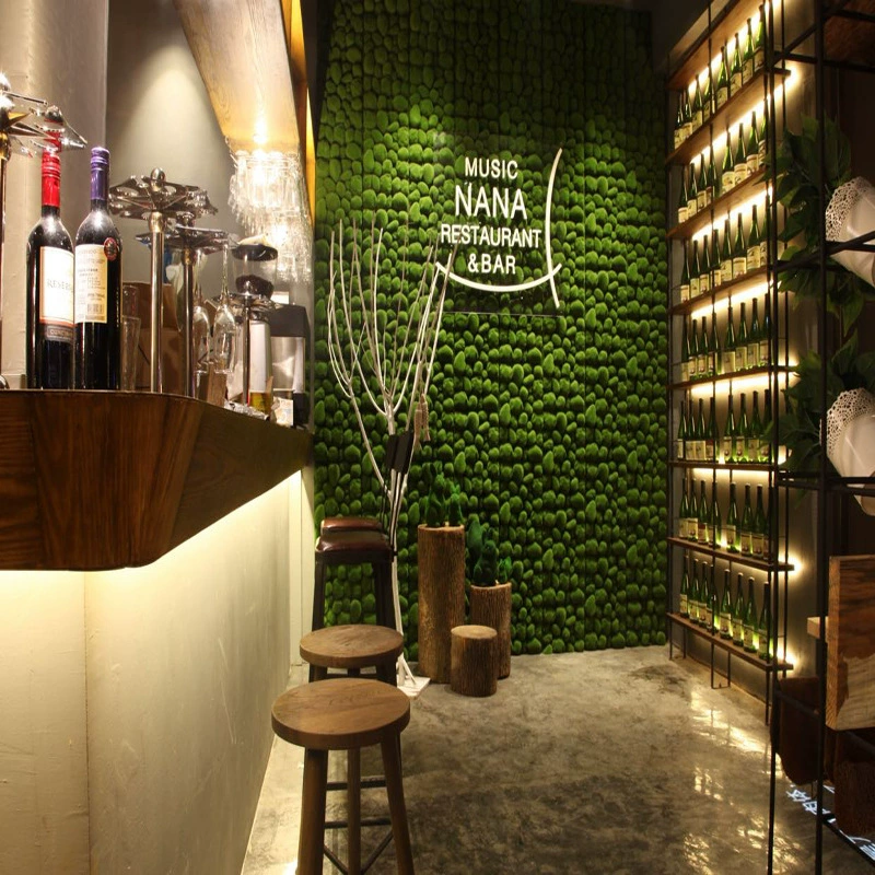 Плотная моховая пластина из искусственного мха для ландшафтного декора стеновой облицовки, лёгкая установка