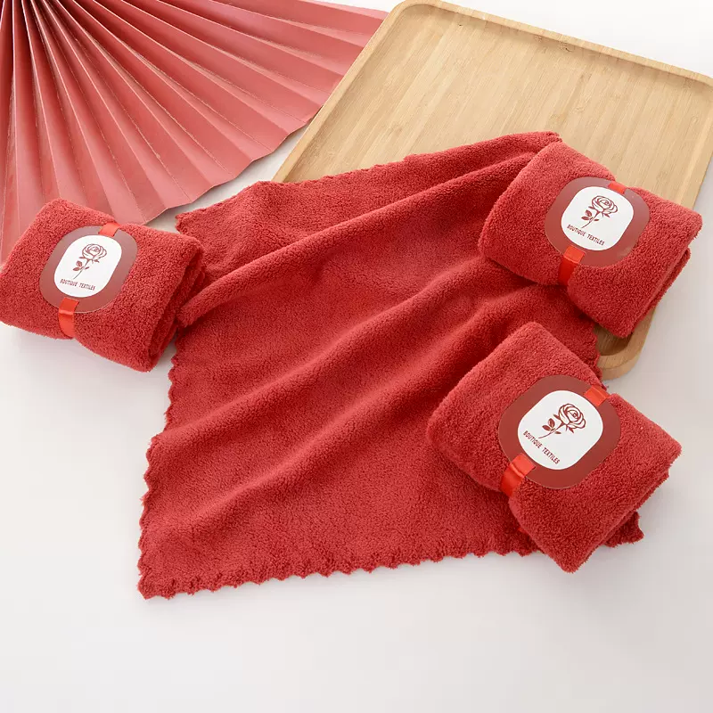 婚礼小方巾方块纸卡小毛巾宝宝宴回礼商务礼毛巾柔软珊瑚绒方巾