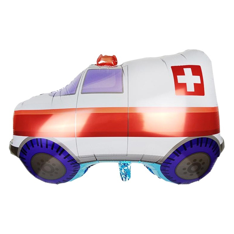 Tren globo niños fiesta decoración policía coche tanque camión bomberos autobús escolar ingeniería vehículo placa de aluminio globo al por mayor