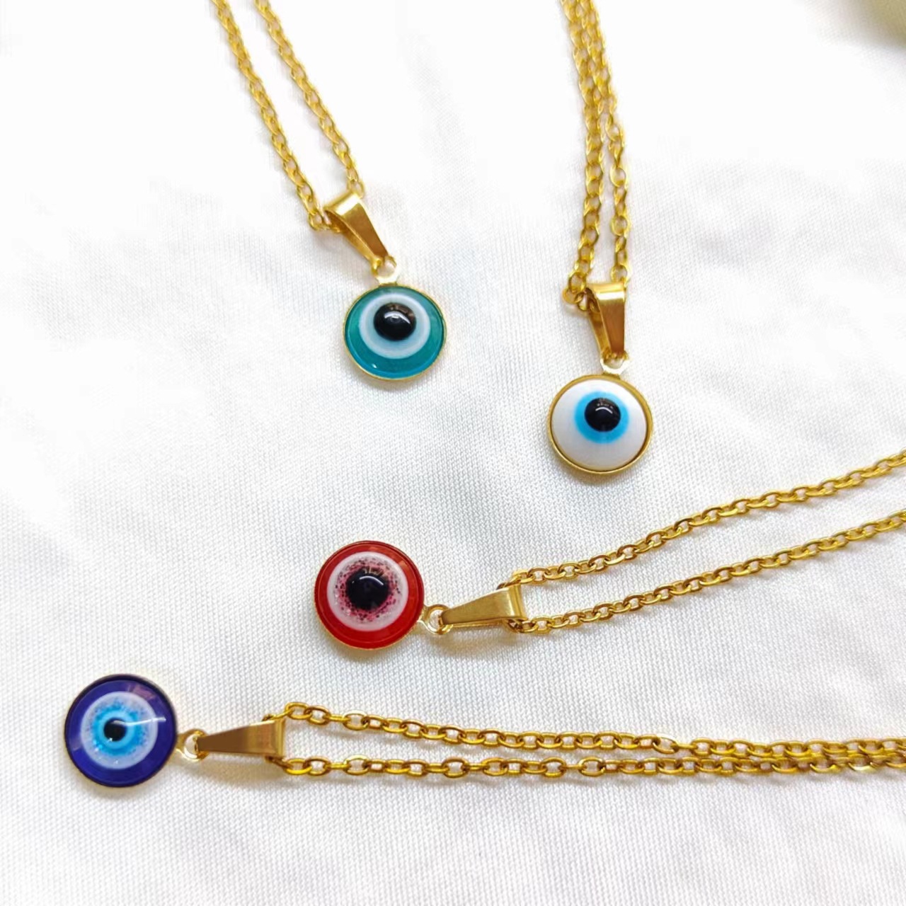 Fashion Devilu0027S Eye Titanium Steel Enamel Pendant Necklace 1 Piece