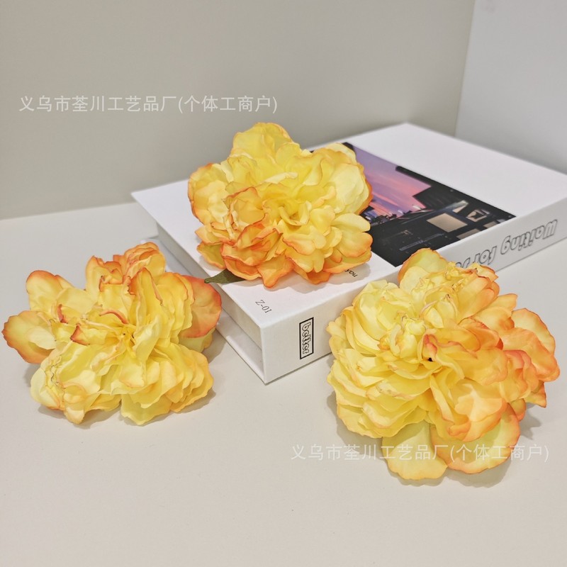 DIY手仿真花烧边牡丹古风帽子衣服配件配饰花头假花婚庆花墙装饰|undefined