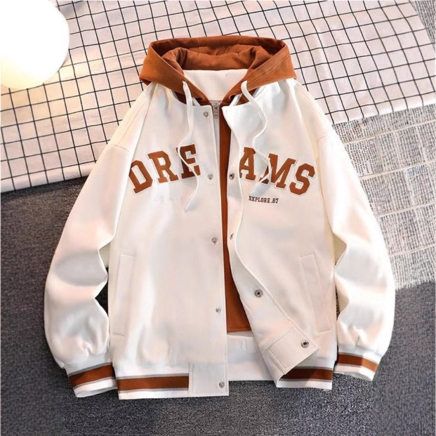 Hooded Jacket Trendy Long-Sleeve Japanese Style Outerwear Casual Men's Autumn and Winter Standard Versatile Trendy Youthful Popular New Ins