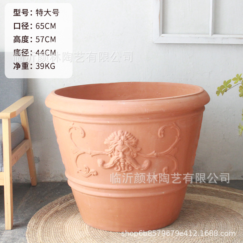 Talla grande de cerámica Roja en relieve