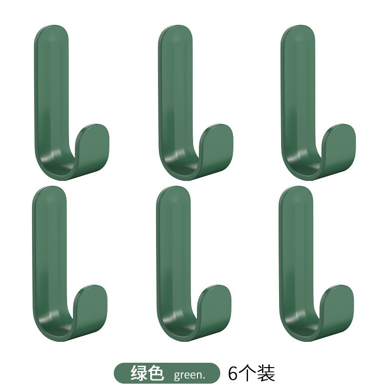 Gancho en forma de J, fuerte gancho de ropa en la parte posterior de la puerta sin perforación, gancho adhesivo de plástico en la pared de la cocina