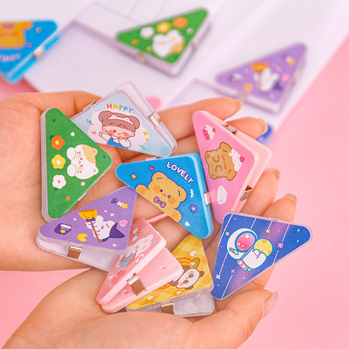 Cartoon corner clip student test paper information book corner clip bill folder cute stationery binding triangle clip