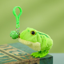 乐吉儿带钥匙扣铃铛跳跳青蛙发条玩具真跳跳蛙背包挂件玩具礼物
