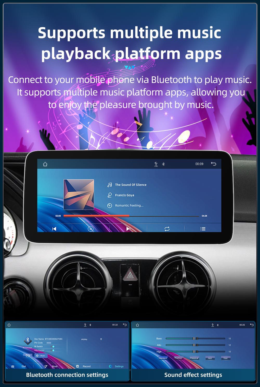 7inch Suitable for Mercedes-Benz Glk X204 Car Central Control Large Screen Navigation Carplay All-In-One Player