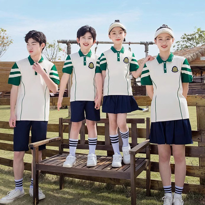 Elementary and middle school student uniform set for spring and autumn, grade one children, three-piece set, kindergarten school uniform, autumn and winter set