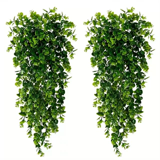 7叉尤加利人造壁挂绿植墙壁悬挂装饰假花仿真藤曼植物仿真绿植
