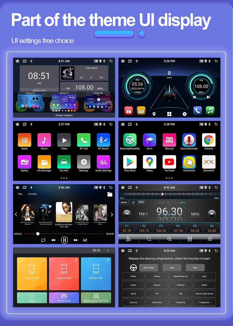 Suitable for 2005-2011 Ford Transit Car Android Gps Navigation Bluetooth Mp5 Player Carplay Navigation Device
