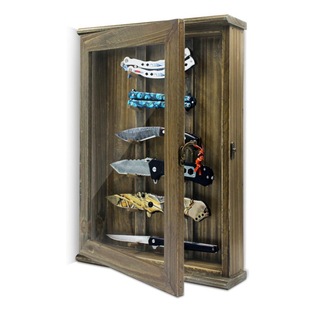 Retro knife frame cabinet wooden display frame hanging decorative rack cross-border Knife showcase factory wholesale