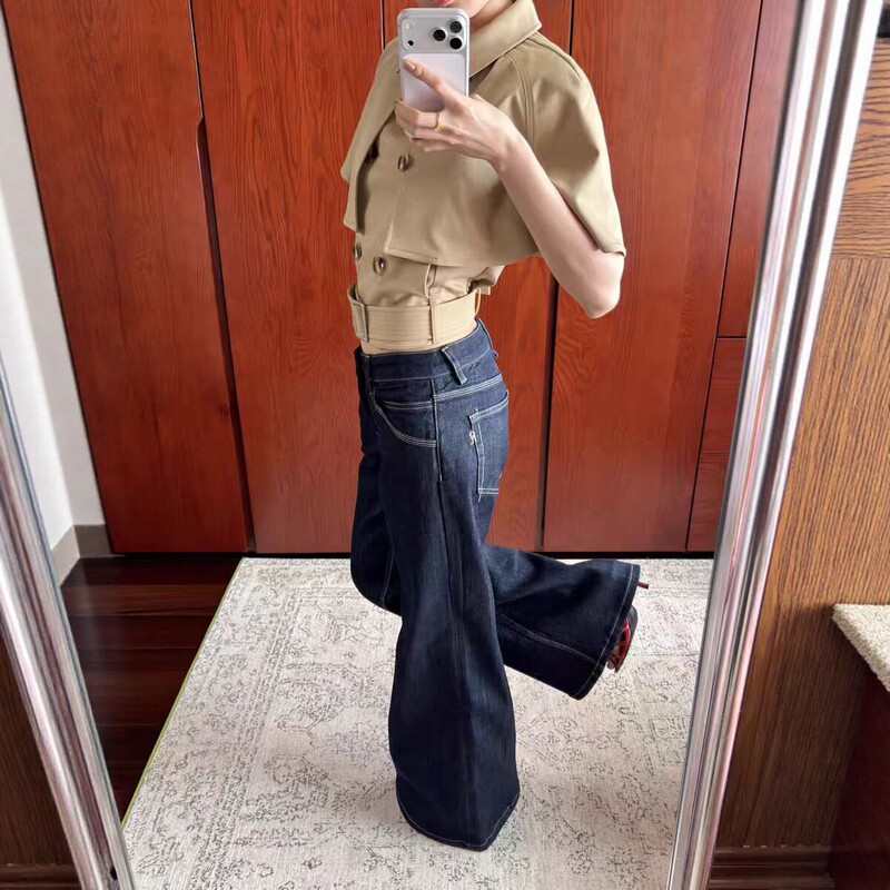 2026 Spring New Model Zhan Zhan's Same Style "Yuppie" Detachable Cape Trench Coat Jacket Khaki/Navy Blue 2026 Spring New Model Zhan Zhan's Same Style "Yuppie" Detachable Cape Trench Coat Jacket Khaki/Navy Blue