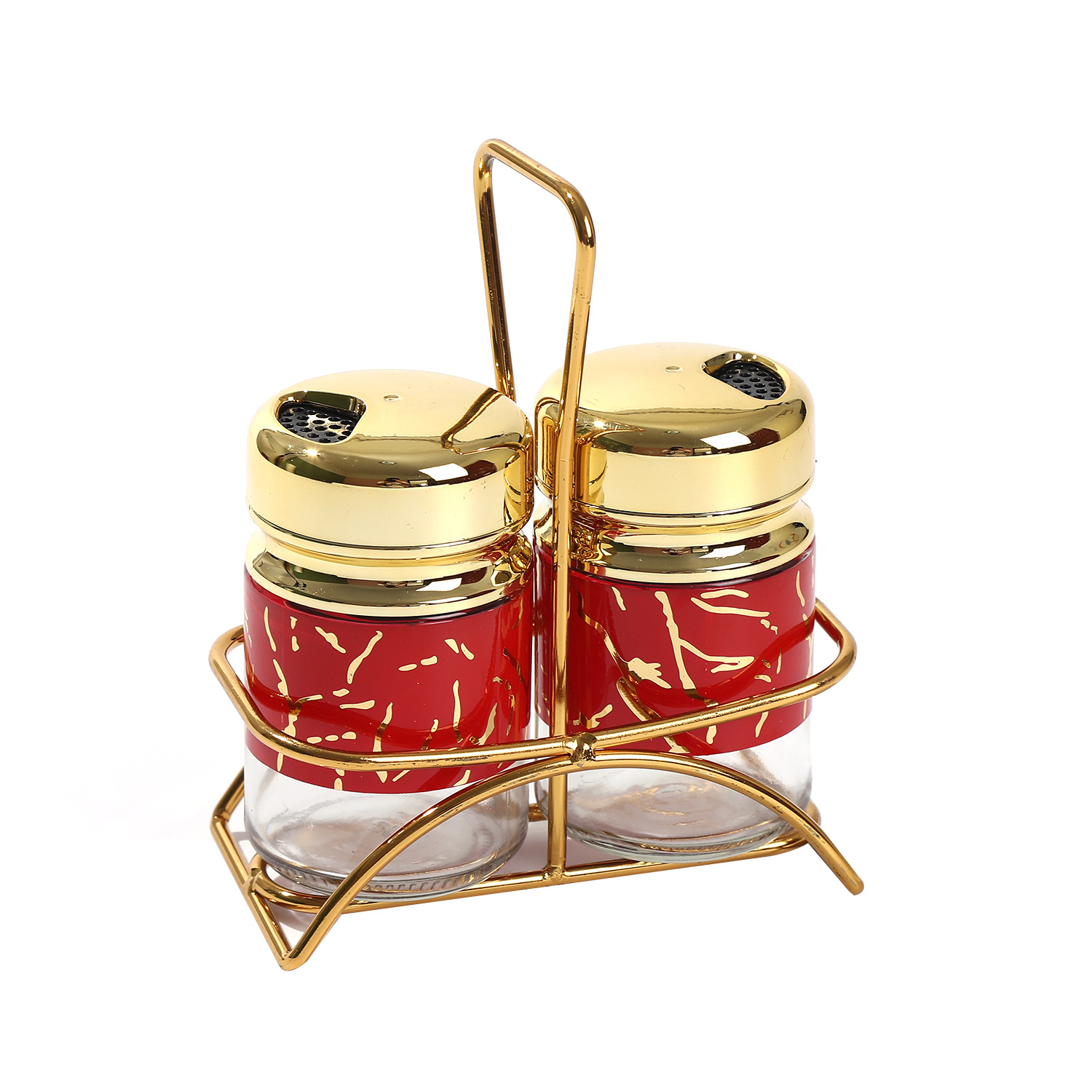 Botella de condimento de cocina de lujo ligero, frasco de condimento de dos piezas para el hogar creativo, condimento, pimienta, chile en polvo, botella de espolvoreado al por mayor